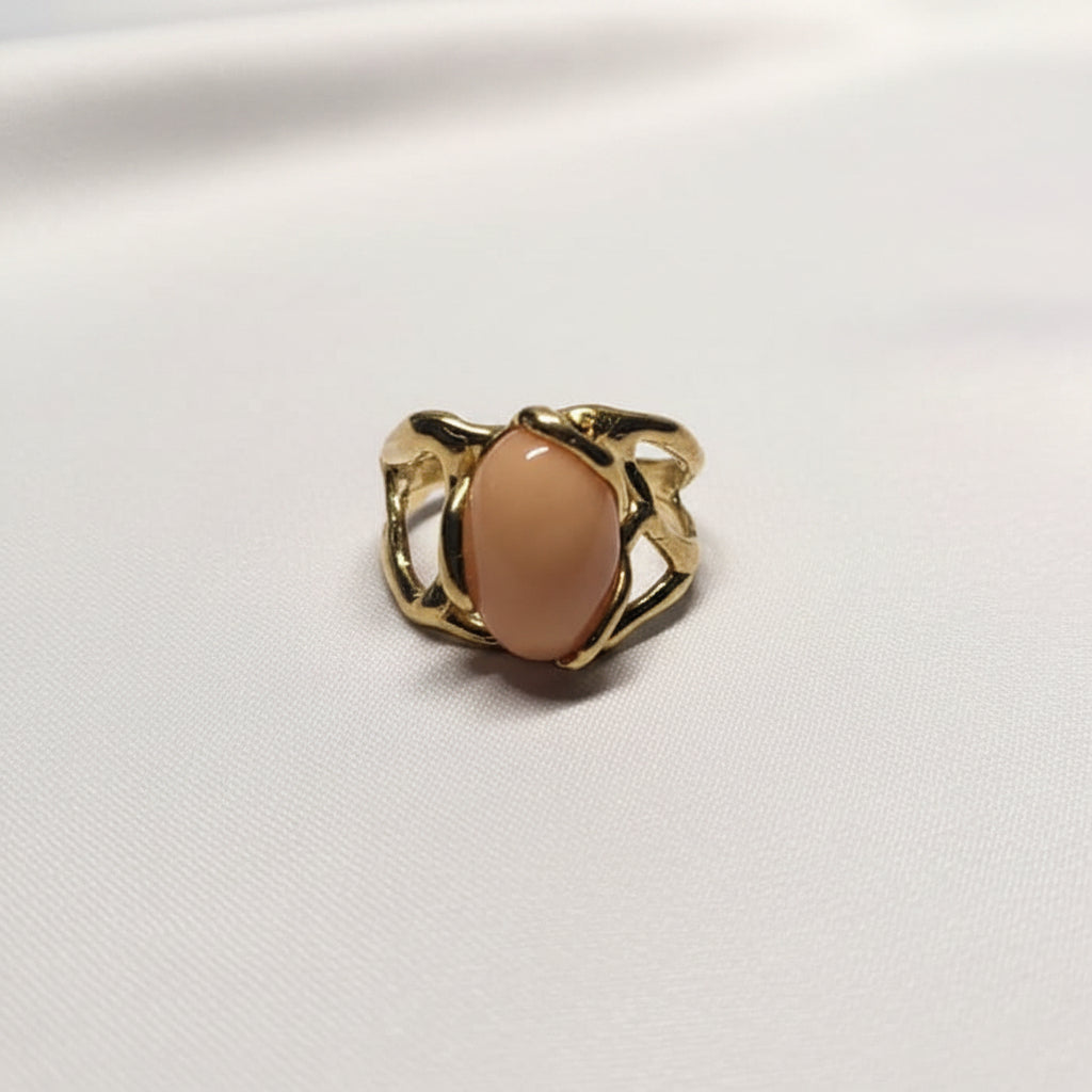 Anello Corallo rosa in argento 925%
