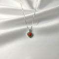 Collana Cuore Appassionato con Corallo e Zirconi