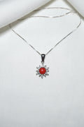 Collana "Sole Radioso" con Corallo e Zirconi