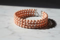 Bracciale pasta di corallo rosa 3 fili